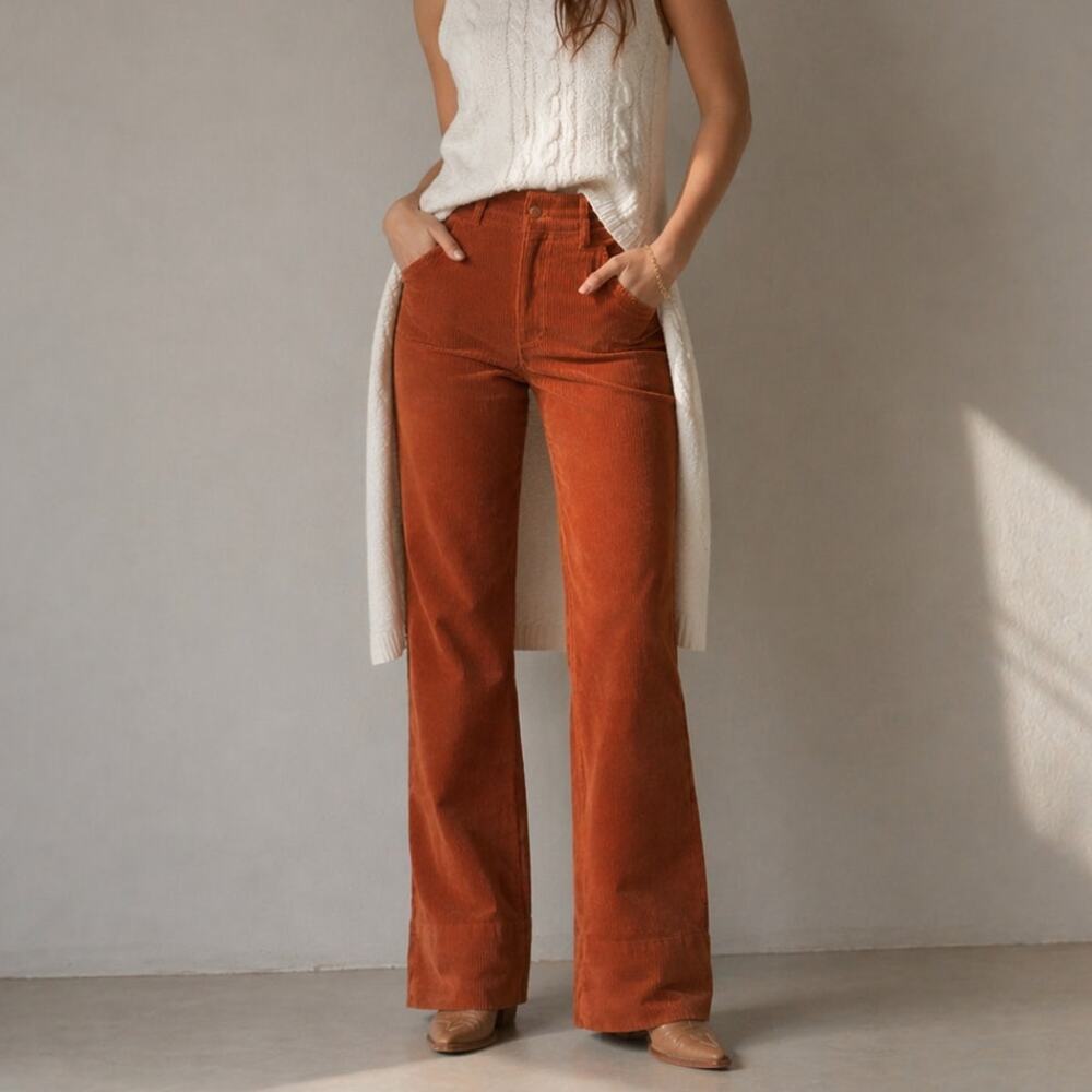 NWOT Favorite Daughter The Mischa Sedona Corduroy High-Rise Wide-Leg Pant, sz 24